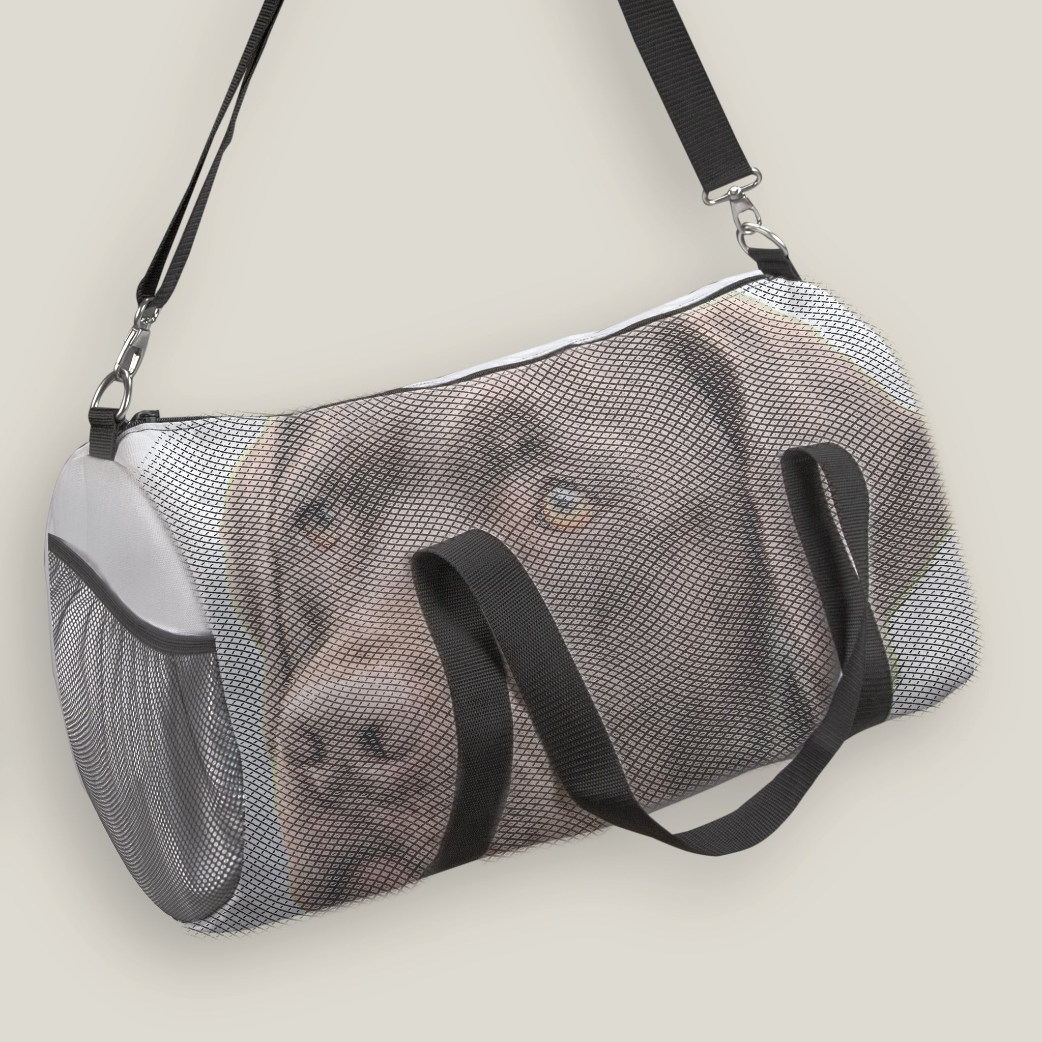 duffel bag - natural -  includes your pet photo design