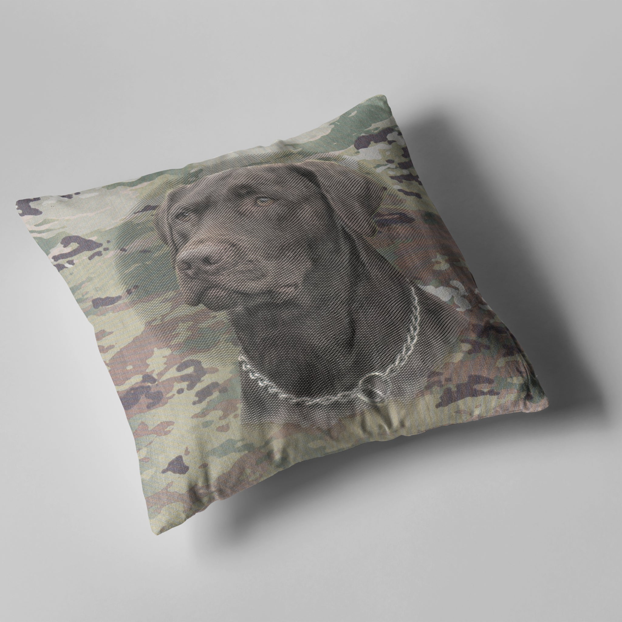 throw pillows - camo - includes your pet design