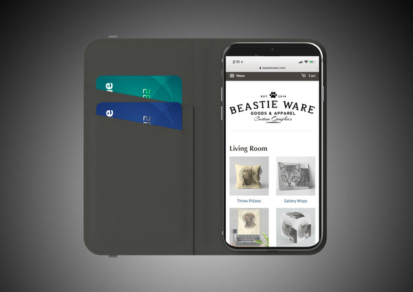 iphone premium wallet case - satin finish